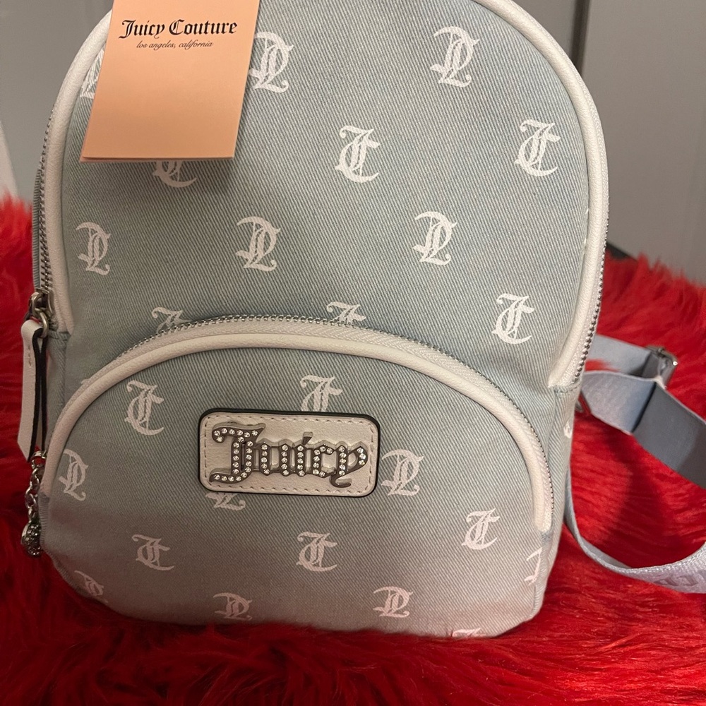 Juicy Couture Sky Blue Logo Backpack